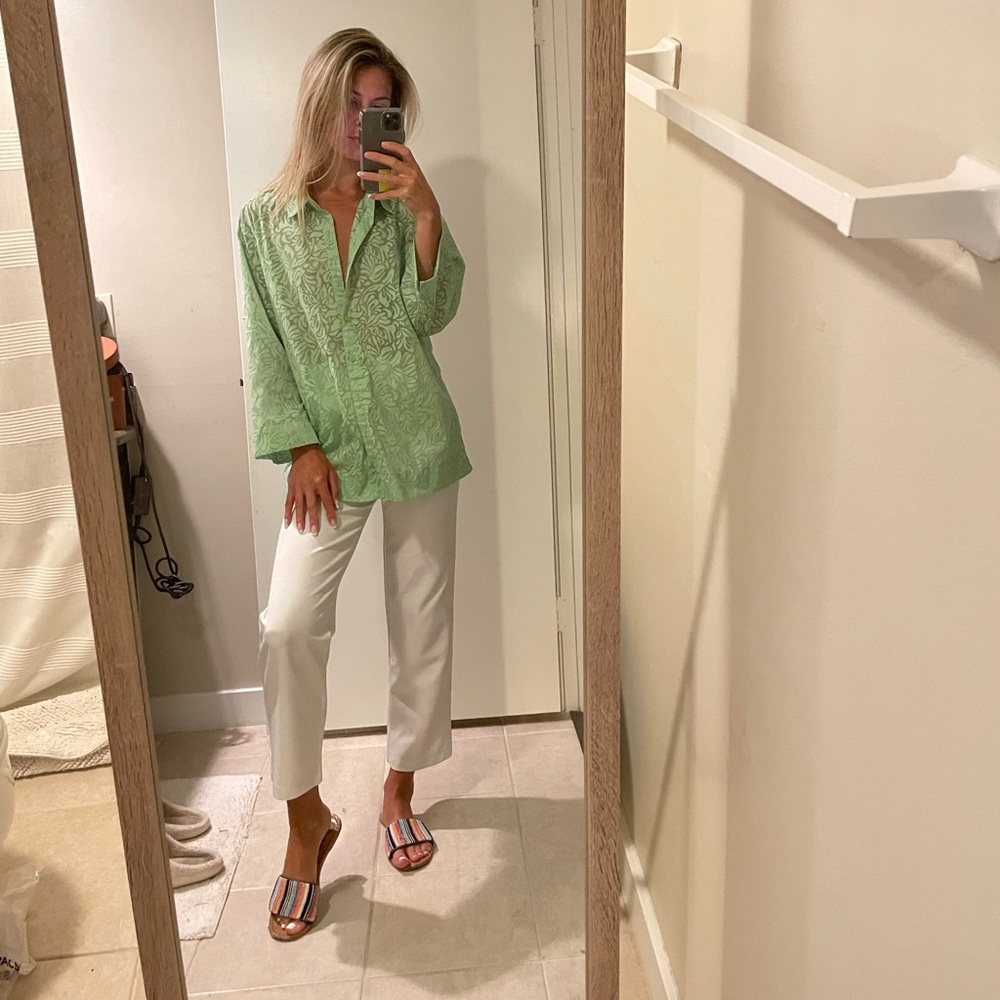 Vintage Mint Green Button Down